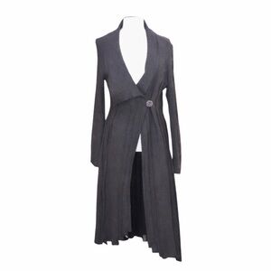 Bohemia Charcoal Grey Wool Dress Coat Style Size M Lagenlook